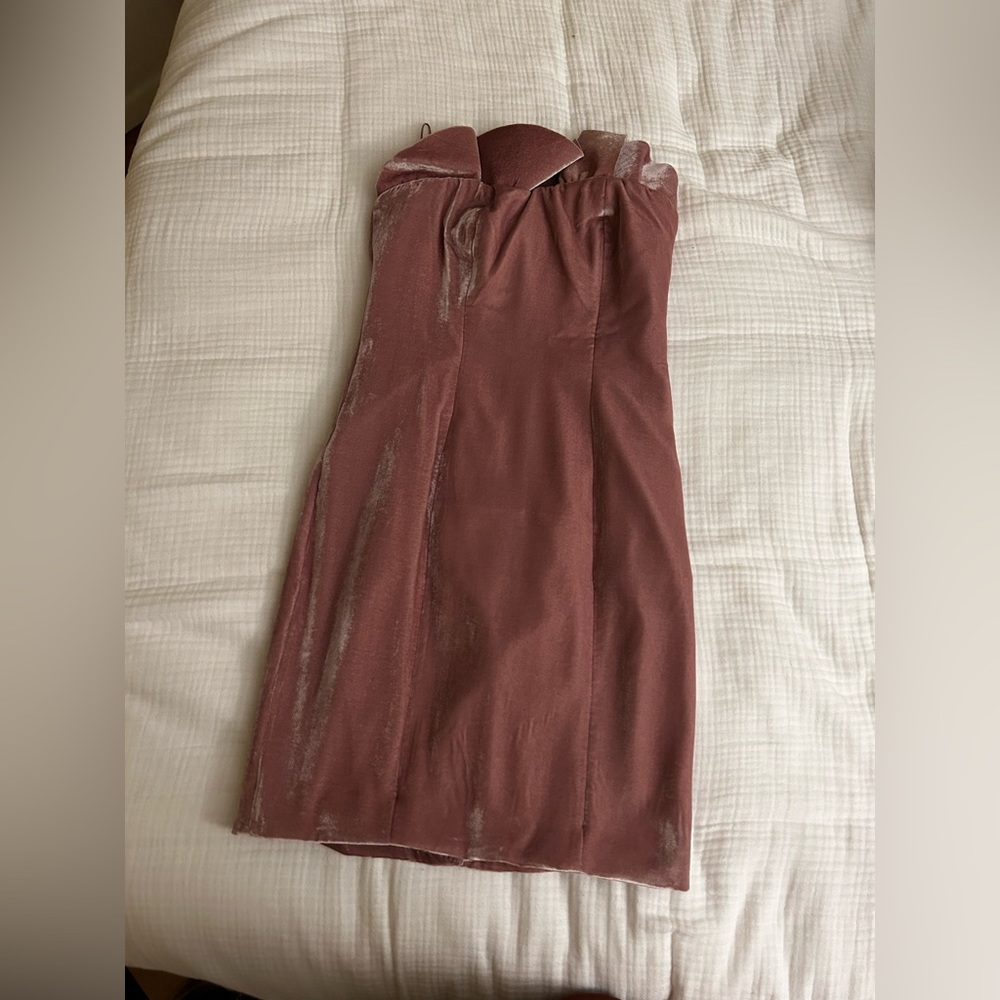 Intermix strapless pink velvet dress